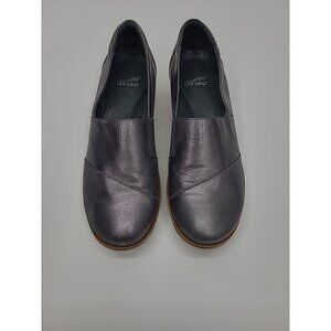 Dansko Julia Loafer Silver Shoes Women's Size 9 Leather Flats